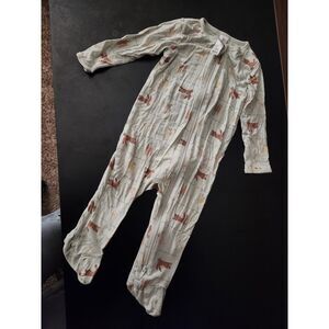 Modern Moments by Gerber 6-9M Bunny Rabbit Print Footed Zip Up Baby Sleeper